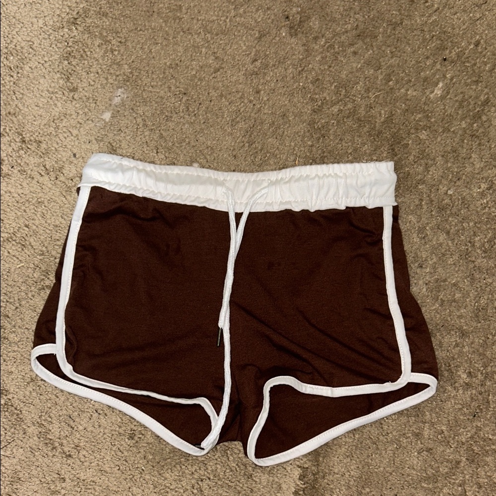 SHEIN Brown and White Women's Shorts